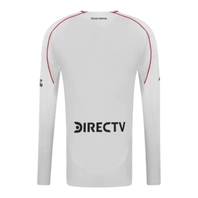 Camisa River Plate I manga longa 24/25 - Torcedor Adidas Masculina - Branca com detalhes em vermelho