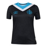 Camisa Grêmio III 24/25 - Torcedor Umbro Feminina - Preta com detalhes em azul e branco
