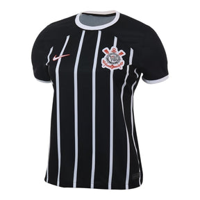 Camisa Corinthians II 23/24 - Torcedor Nike Feminina - Preta com listras brancas