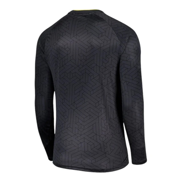 Camisa Everton III 24/25 manga longa - Torcedor Castore Masculina - Cinza com detalhes em amarelo