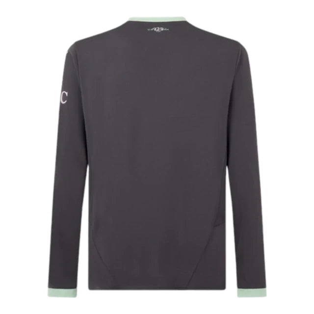 Camisa AC Milan III 24/25 manga longa - Torcedor Puma Masculina - Cinza com detalhes em verde