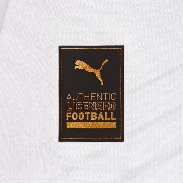 Camisa Red Bull Leipzig I 25/26 - Torcedor Puma Masculina - Branca com detalhes em vermelho