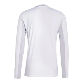 Camisa Real de Madrid I 25/26 manga longa - Torcedor Adidas Masculina - Branca com detalhes em cinza e amarelo