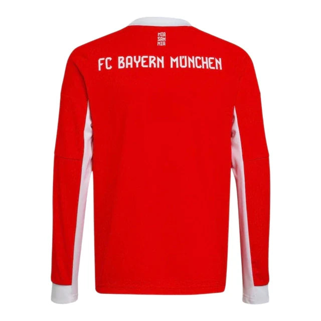 Camisa Bayern de Munique I 25/26 manga longa - Torcedor Adidas Masculina - Vermelha com detalhes em branco