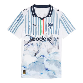 Camisa Monterrey Edição especial Mundial de Clubes II 25/26 - Torcedor Puma Feminina - Branca com detalhes em azul