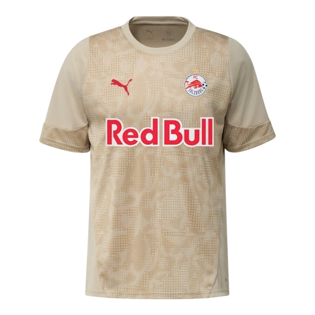 Camisa Red Bull Salzburg Treino 25/26 - Torcedor Puma Masculina - Branca com detalhes em marrom