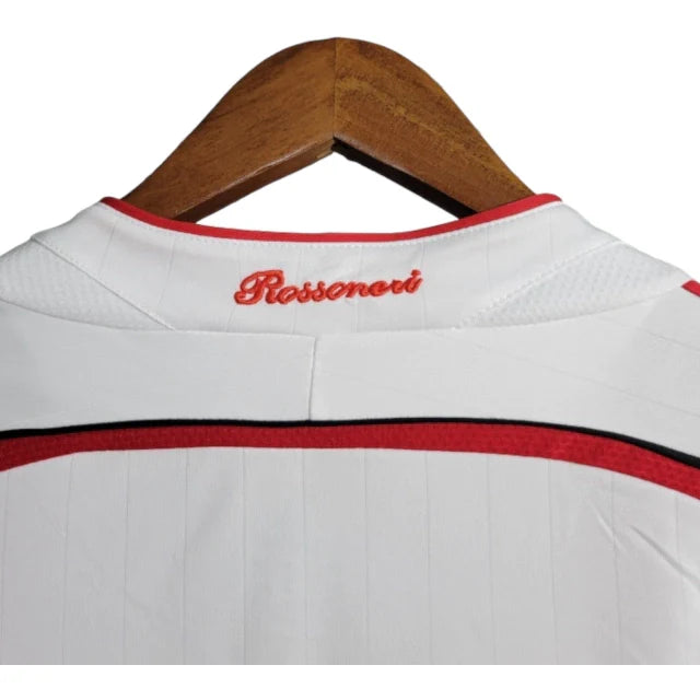 Camisa Retrô AC Milan 2006/2007 manga longa - Masculina Adidas - Branca com detalhes em preto e vermelho