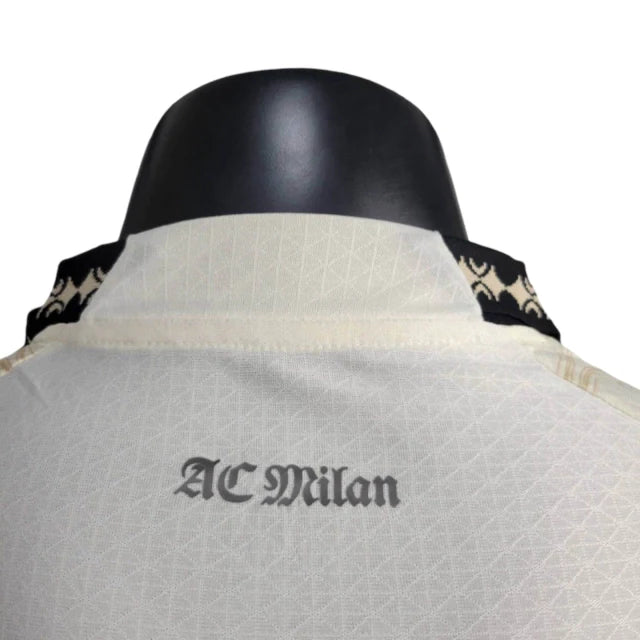 Camisa AC Milan Edição especial 24/25 manga longa - Jogador Puma Masculina - Bege com detalhes em preto