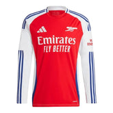 Camisa Arsenal I 24/25 manga longa - Torcedor Adidas Masculina - Branca com detalhes em azul e vermelho