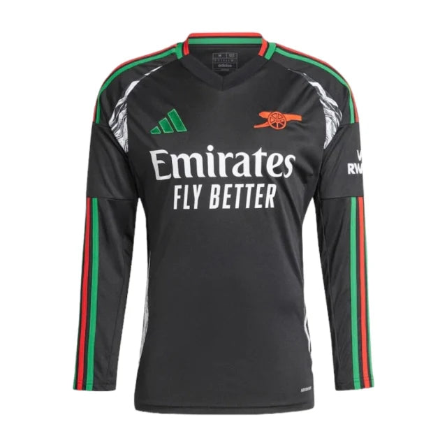 Camisa Arsenal II 24/25 manga longa - Torcedor Adidas Masculina - Preta com detalhes em verde e vermelho