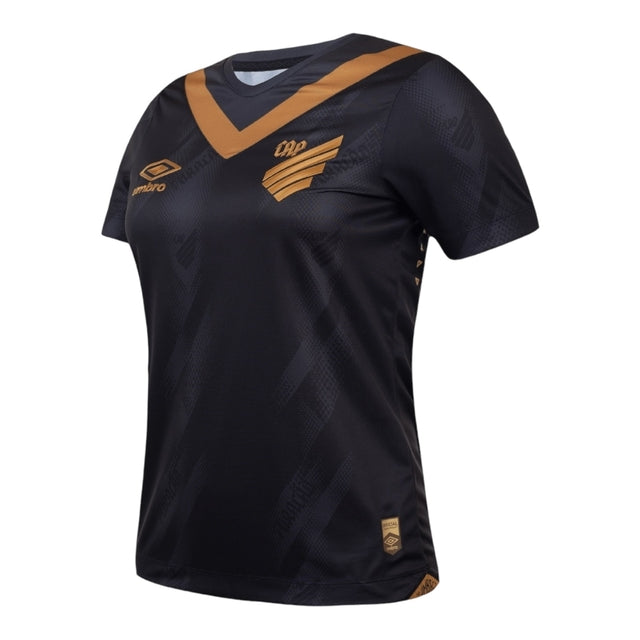 Camisa Athletico Paranaense III 24/25 - Torcedor Umbro Feminina - Preta com detalhes em dourado