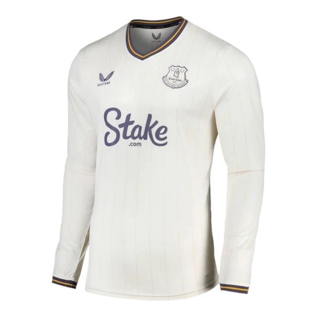 Camisa Everton III 24/25 manga longa - Torcedor Castore Masculina - Branca