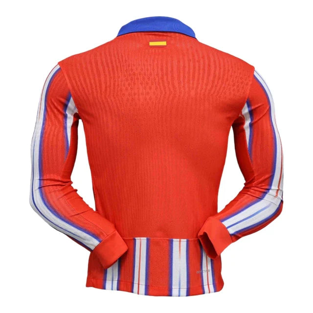 Camisa Atlético de Madrid I 24/25 manga longa - Jogador Nike Masculina - Vermelha com detalhes em branco e azul