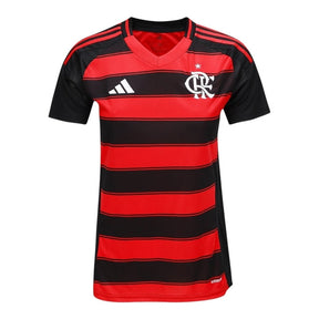 Camisa Flamengo I 25/26 - Torcedor Adidas Feminina - Preta e vermelha