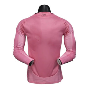 Camisa Inter Miami I 25/26 manga longa - Jogador Adidas Masculina - Rosa com detalhes em preto