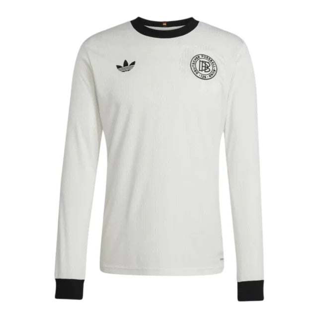 Camisa Seleção Alemanha Edição Aniversário 125 anos I 25/26 manga longa - Torcedor Adidas Masculina - Branca com detalhes em preto