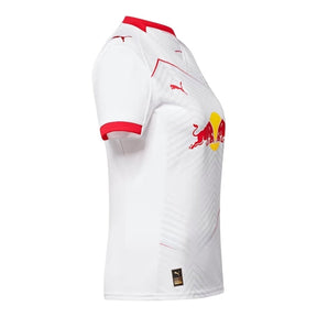 Camisa Red Bull Leipzig I 25/26 - Torcedor Puma Feminina - Branca com detalhes em vermelho