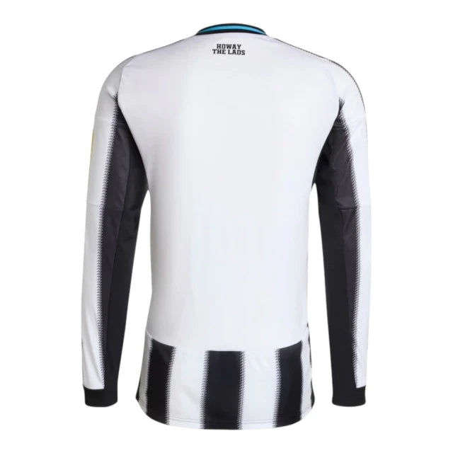 Camisa Newcastle I 25/26 manga longa - Torcedor Adidas Masculina - Branca e preta com detalhes em azul