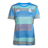 Camisa Real de Madrid Pré-jogo 25/26 - Torcedor Adidas Feminina - Azul