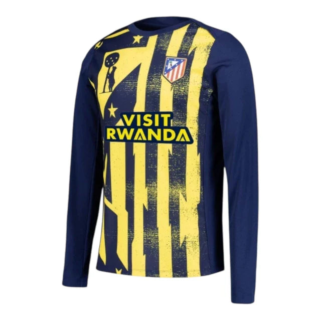 Camisa Atlético de Madrid Pré-jogo II 25/26 - Torcedor Nike Masculina - Azul e amarela