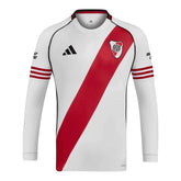 Camisa River Plate I 25/26 manga longa - Torcedor Adidas Masculina - Branca e vermelha