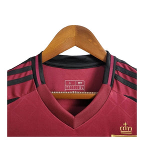 Camisa Bélgica I 24/25 - Torcedor Adidas Feminina - Vermelha com detalhes em preto e dourado