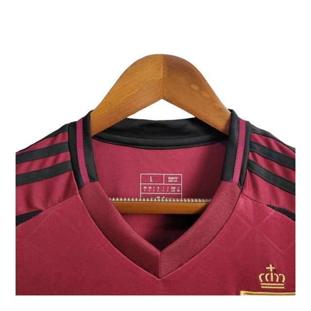 Camisa Bélgica I 24/25 - Torcedor Adidas Feminina - Vermelha com detalhes em preto e dourado