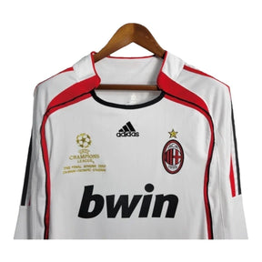 Camisa Retrô AC Milan 2006/2007 manga longa - Masculina Adidas - Branca com detalhes em preto e vermelho