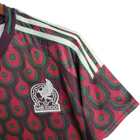 Camisa Seleção do México I 24/25 - Torcedor Adidas Masculina - Vinho com detalhes em vermelho e verde