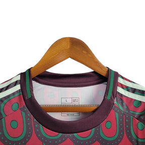 Camisa Seleção do México I 24/25 manga longa - Torcedor Adidas Masculina - Vinho com detalhes em verde e branco