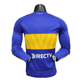 Camisa Boca Juniors I manga longa 24/25 - Jogador Adidas Masculina - Azul com detalhes em amarelo