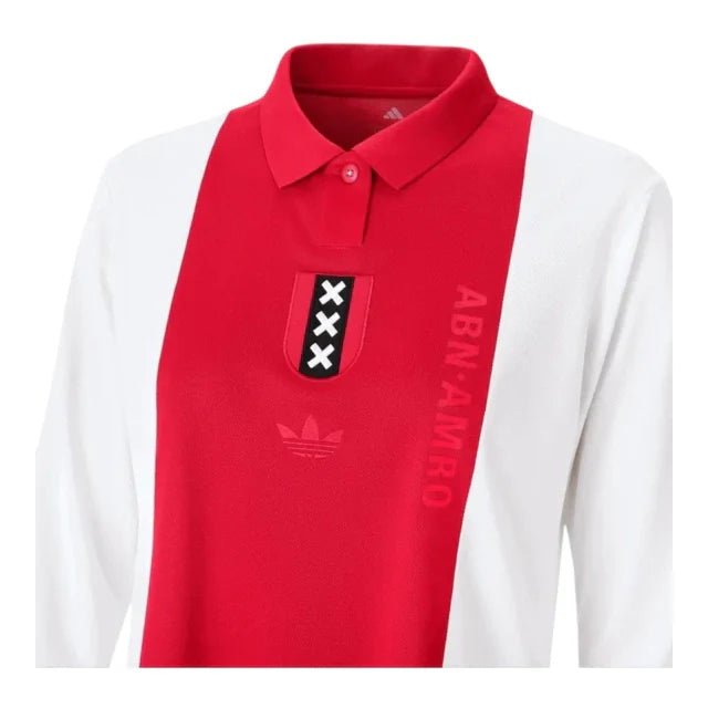 Camisa Ajax Edição Aniversário 125 anos 25/26 manga longa - Torcedor Adidas Masculina - Branca e vermelha