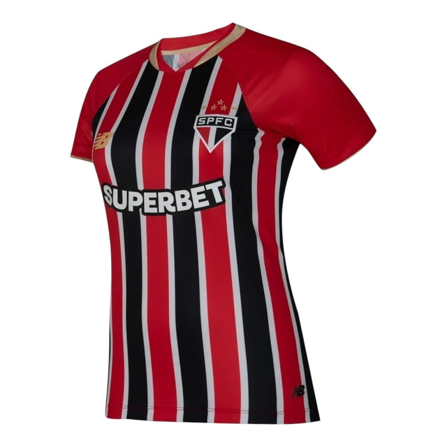 Camisa São Paulo II 25/26 - Torcedor New Balance Feminina - Vermelha e preta