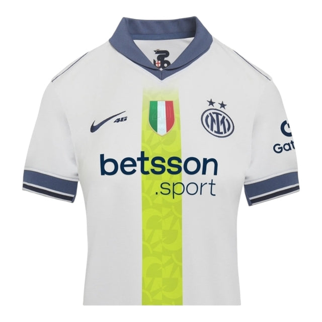 Camisa Inter de Milão Edição especial VR46 II 24/25 - Torcedor Nike Feminina - Branca com detalhes em azul