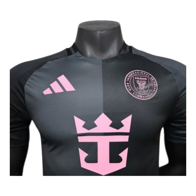 Camisa Inter Miami II 25/26 manga longa - Jogador Adidas Masculina - Preta com detalhes em rosa