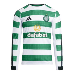 Camisa Celtic I 25/26 manga longa - Torcedor Adidas Masculina - Branca e verde