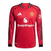 Camisa Manchester United I 25/26 manga longa - Torcedor Adidas Masculina - Vermelha com detalhes em preto