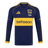 Camisa Boca Juniors I 25/26 manga longa - Torcedor Adidas Masculina - Azul com detalhes em amarelo