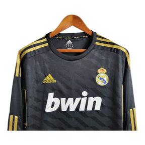 Camisa Retrô Real Madrid II 11/12 manga longa - Masculina Adidas - Preta com detalhes em dourado