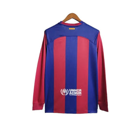 Camisa Barcelona I 23/24 manga longa - Torcedor Nike Masculina - Azul e vermelha