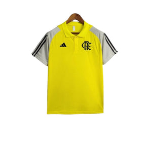 Camisa Flamengo Treino 24/25 polo - Torcedor Adidas Masculina - Amarela com detalhes em preto e cinza