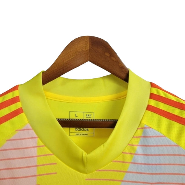 Camisa México Goleiro 24/25 - Torcedor Adidas Masculina - Amarela com detalhes em rosa e vermelho