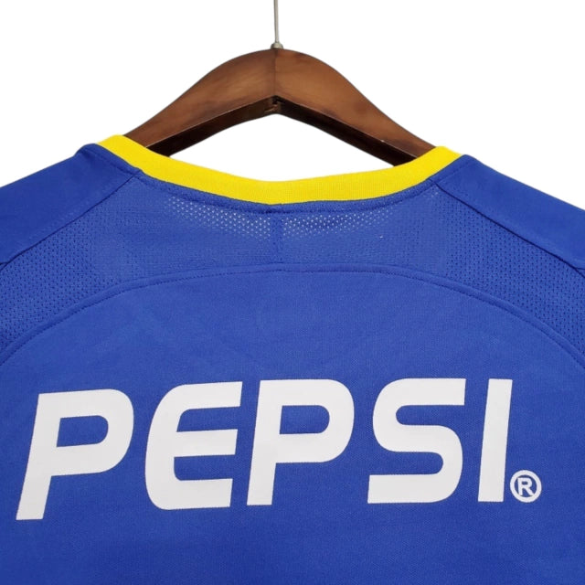 Camisa Retrô Boca Juniors 2003/2004 manga longa - Nike Masculina - Azul com detalhes em amarelo