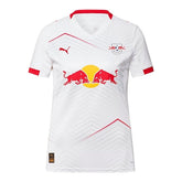 Camisa Red Bull Leipzig I 25/26 - Torcedor Puma Feminina - Branca com detalhes em vermelho