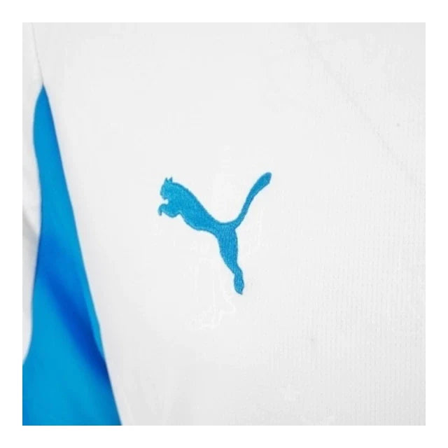Camisa Olympique Marseille I 25/26 manga longa - Torcedor Puma Masculina - Branca e azul