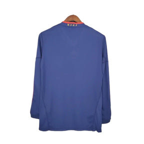 Camisa Retrô Seleção da Espanha II 2010 manga longa - Adidas Masculina - Azul com detalhes em amarelo e laranja