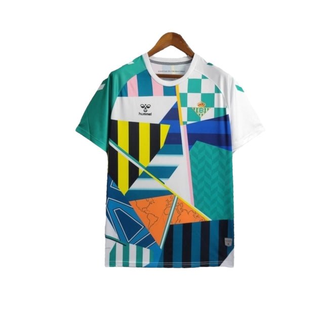 Camisa Real Bétis Edição comemorativa 24/25 - Torcedor Rhumell Masculina - Branca com detalhes coloridos