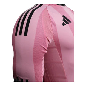 Camisa Inter Miami I 25/26 manga longa - Jogador Adidas Masculina - Rosa com detalhes em preto