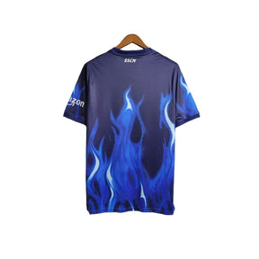 Camisa Napoli Edição especial 23/24 - Torcedor EA7 Masculina - Azul com detalhes em fogo