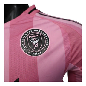 Camisa Inter Miami I 25/26 manga longa - Jogador Adidas Masculina - Rosa com detalhes em preto